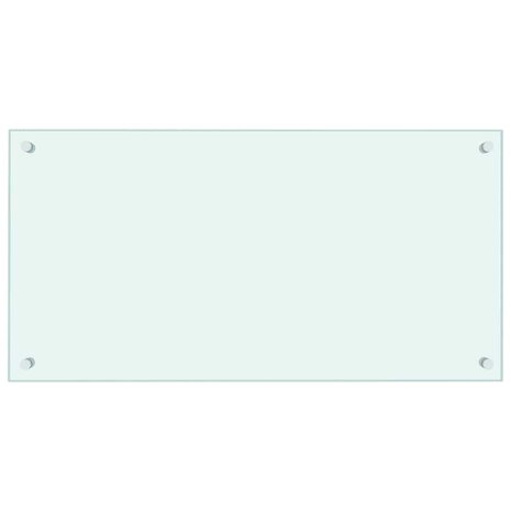 Spatscherm keuken 80x40 cm gehard glas wit