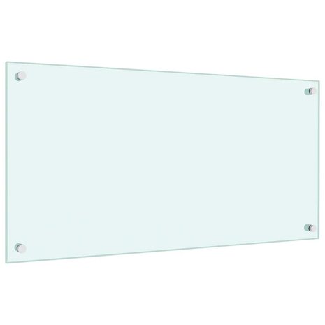 Spatscherm keuken 80x40 cm gehard glas wit