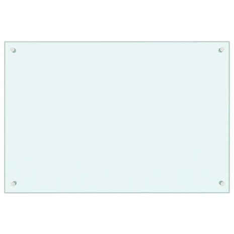 Spatscherm keuken 90x60 cm gehard glas wit