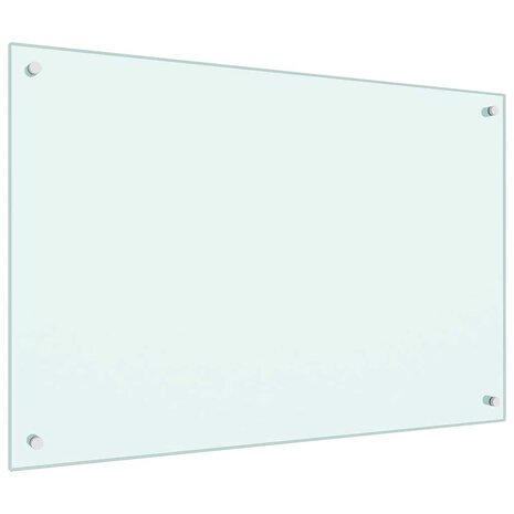 Spatscherm keuken 90x60 cm gehard glas wit