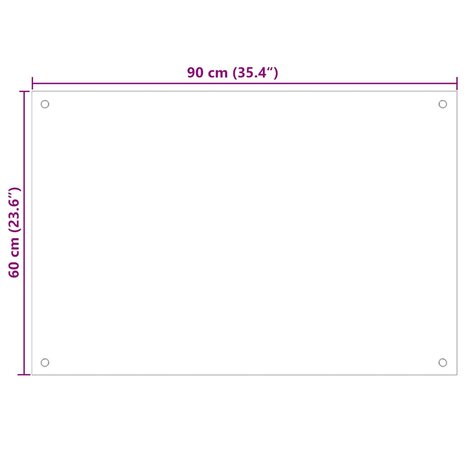Spatscherm keuken 90x60 cm gehard glas wit