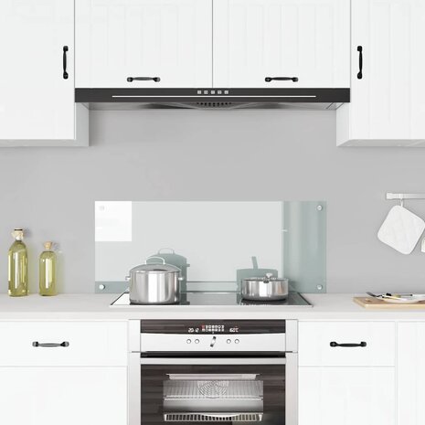 Spatscherm keuken 100x40 cm gehard glas transparant