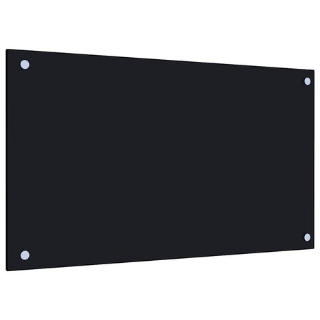 Spatscherm keuken 70x40 cm gehard glas zwart