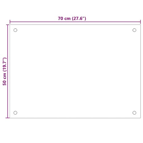 Spatscherm keuken 70x50 cm gehard glas zwart