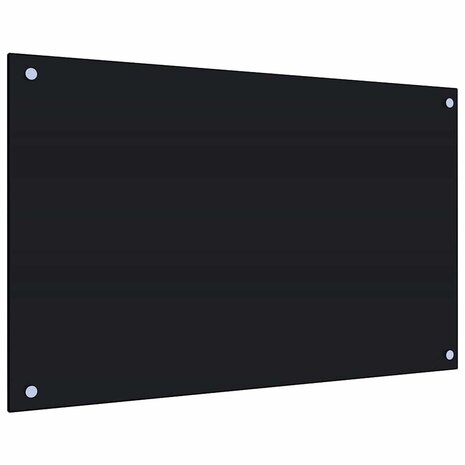 Spatscherm keuken 80x50 cm gehard glas zwart