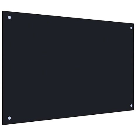 Spatscherm keuken 90x60 cm gehard glas zwart