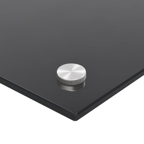 Spatscherm keuken 90x60 cm gehard glas zwart
