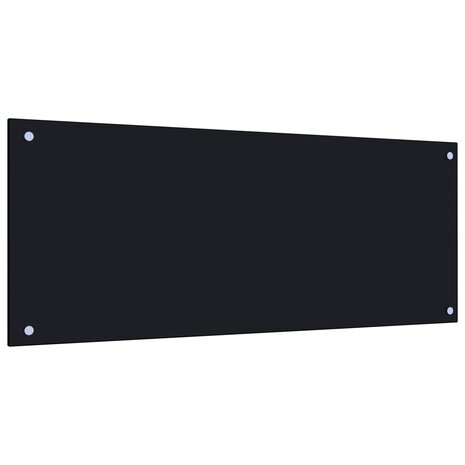 Spatscherm keuken 100x40 cm gehard glas zwart