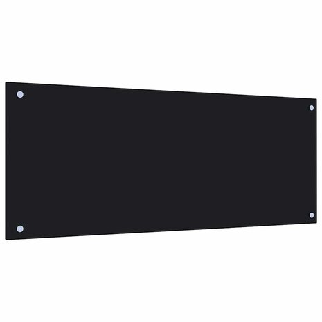 Spatscherm keuken 100x40 cm gehard glas zwart