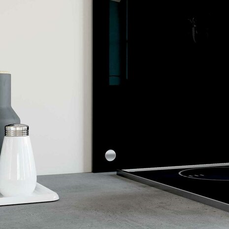 Spatscherm keuken 100x60 cm gehard glas zwart