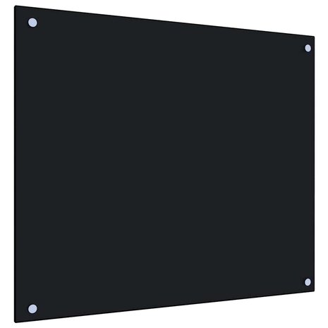 Spatschermen keuken 2 st 70x60 cm gehard glas zwart