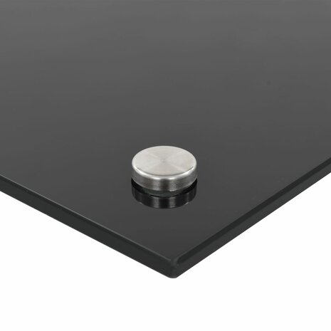 Spatschermen keuken 2 st 70x60 cm gehard glas zwart