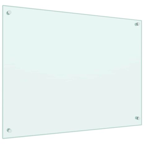 Spatschermen keuken 2 st 80x60 cm gehard glas wit