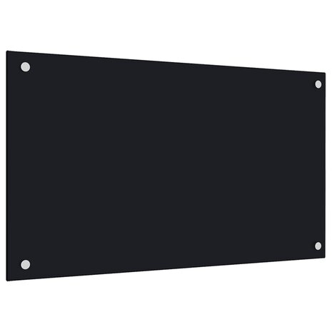 Spatschermen keuken 2 st 70x50 cm gehard glas zwart