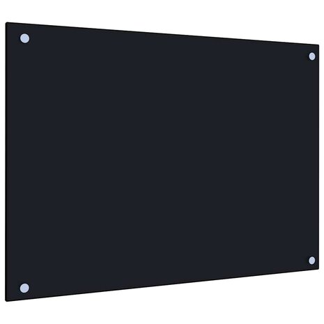 Spatschermen keuken 2 st 70x50 cm gehard glas zwart