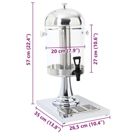 Sapdispenser roestvrij staal 8 L