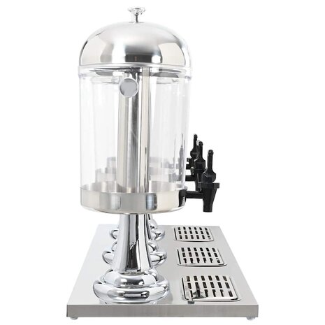 Drievoudige sapdispenser roestvrij staal 3x8 L