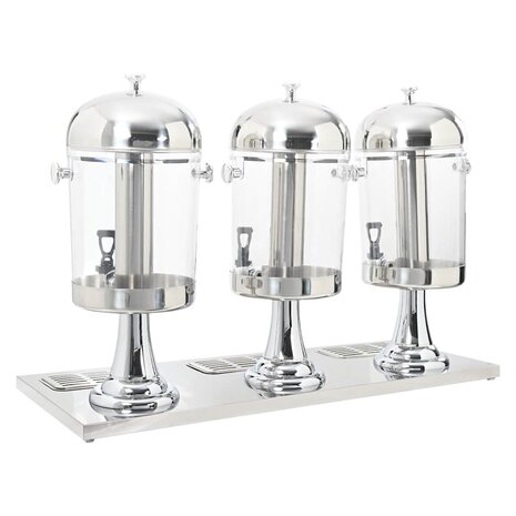 Drievoudige sapdispenser roestvrij staal 3x8 L