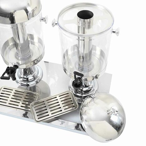 Drievoudige sapdispenser roestvrij staal 3x8 L