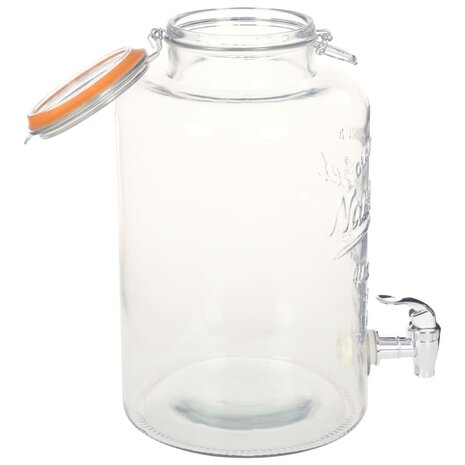 Waterdispenser XXL met kraan 8 L glas transparant