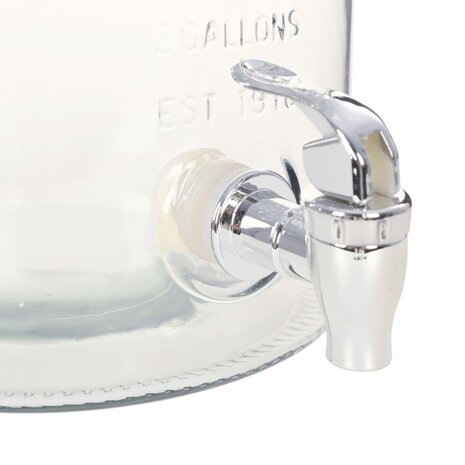 Waterdispenser XXL met kraan 8 L glas transparant