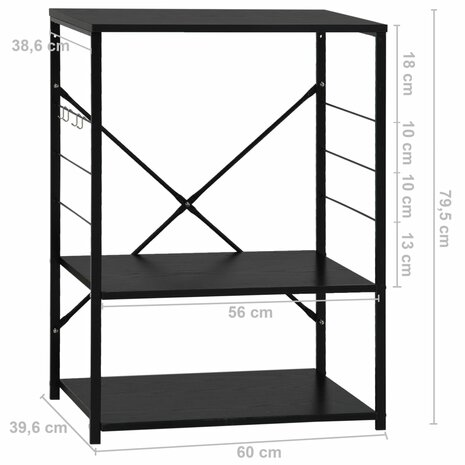 Magnetronkast 60x39,6x79,5 cm bewerkt hout zwart