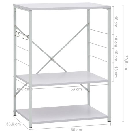 Magnetronkast 60x39,6x79,5 cm bewerkt hout wit