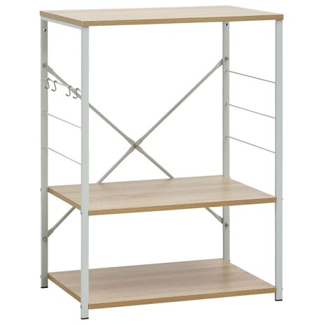 Magnetronkast 60x39,6x79,5 cm bewerkt hout wit en eikenkleurig