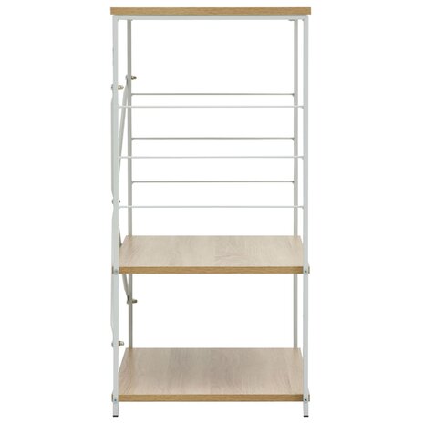 Magnetronkast 60x39,6x79,5 cm bewerkt hout wit en eikenkleurig