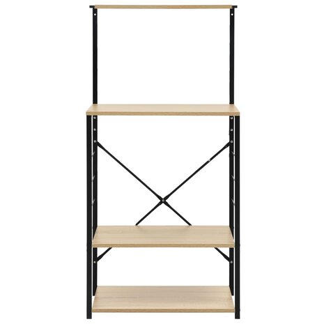 Magnetronkast 60x39,6x123 cm bewerkt hout zwart en eikenkleurig