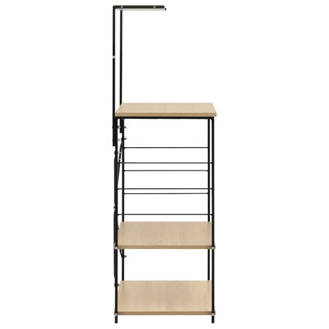 Magnetronkast 60x39,6x123 cm bewerkt hout zwart en eikenkleurig