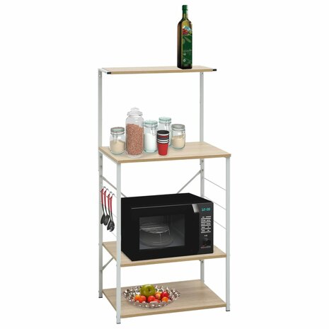 Magnetronkast 60x39,6x123 cm bewerkt hout wit en eikenkleurig