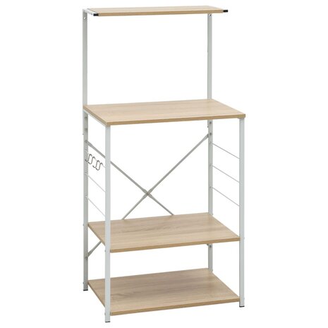 Magnetronkast 60x39,6x123 cm bewerkt hout wit en eikenkleurig