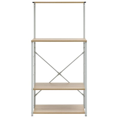 Magnetronkast 60x39,6x123 cm bewerkt hout wit en eikenkleurig