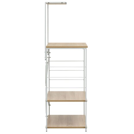 Magnetronkast 60x39,6x123 cm bewerkt hout wit en eikenkleurig