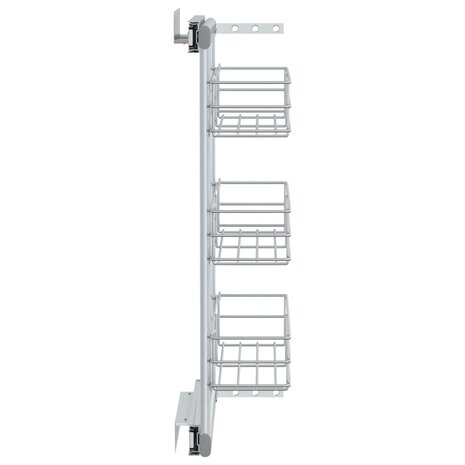 Draadmand uittrekbaar 3-laags 47x15,5x55,5 cm zilverkleurig