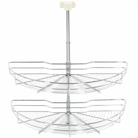 Draadmand keuken 2-laags 180 graden 75x38x80 cm zilverkleurig