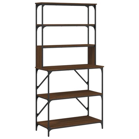Bakkersrek 6-laags 90x40x180 cm bewerkt hout bruin eikenkleur