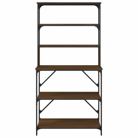 Bakkersrek 6-laags 90x40x180 cm bewerkt hout bruin eikenkleur