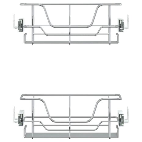 Draadmanden uittrekbaar 2 st 45 cm zilverkleurig