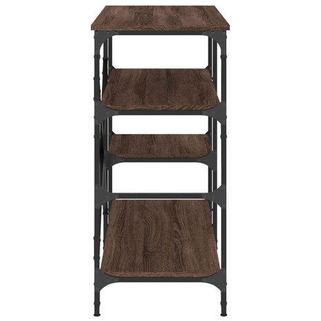 Bakkersrek 90x40x84 cm bewerkt hout en metaal bruin eikenkleur