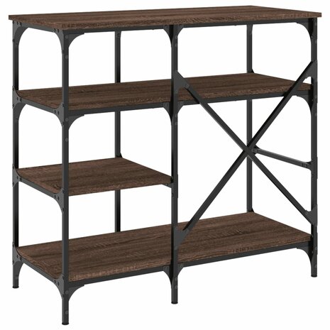 Bakkersrek 90x40x84 cm bewerkt hout en metaal bruin eikenkleur