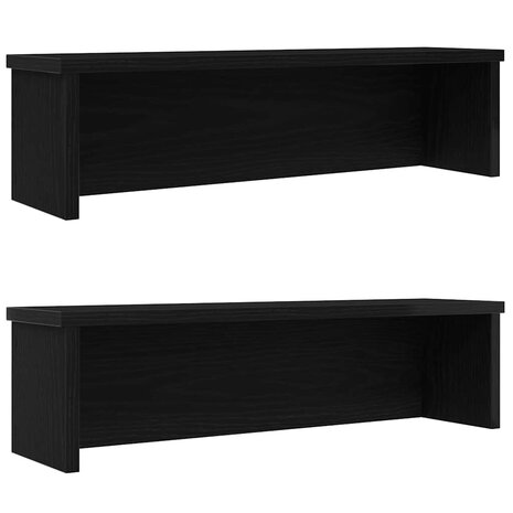 Keukenrekken stapelbaar 2 st 60x15x16 cm zwart