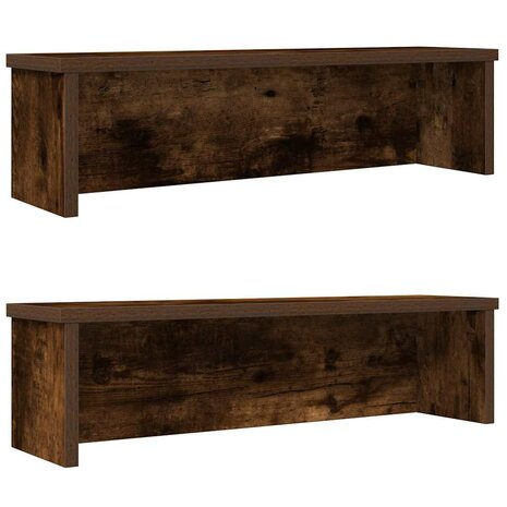 Keukenrekken stapelbaar 2 st 60x15x16 cm gerookt eikenkleurig