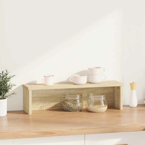 Keukenrek stapelbaar 60x15x16 cm bewerkt hout sonoma eikenkleur