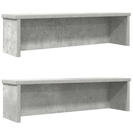 Keukenrekken stapelbaar 2 st 50x15x16 cm betongrijs