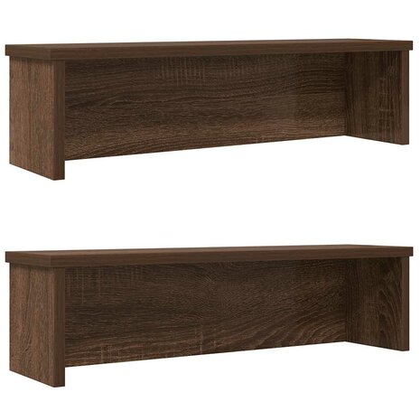 Keukenrekken stapelbaar 2 st 50x15x16 cm bruin eikenkleur