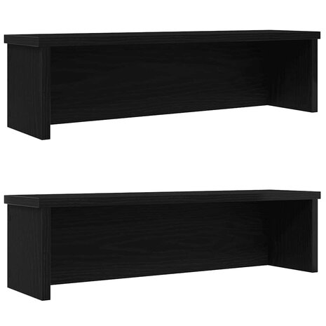 Keukenrekken stapelbaar 2 st 50x15x16 cm zwart