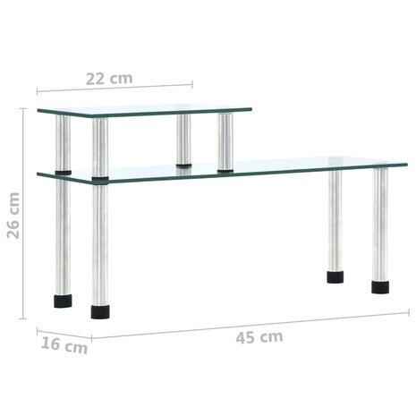 Keukenschap 45x16x26 cm gehard glas transparent