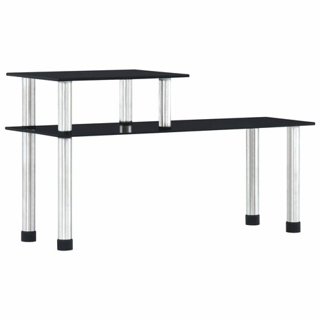 Keukenschap 45x16x26 cm gehard glas zwart